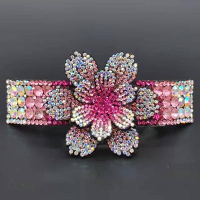 China Retro Fashion Rhinestone Flower Hairpin Flower Hair Claw Hair Clips Accessories For Women Shinning The Headwear for sale