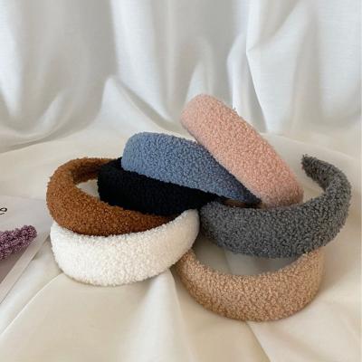 China New Winter Soft Hair Headband Fashion Hair Accessories Women Fluffy Plush Headbands for sale