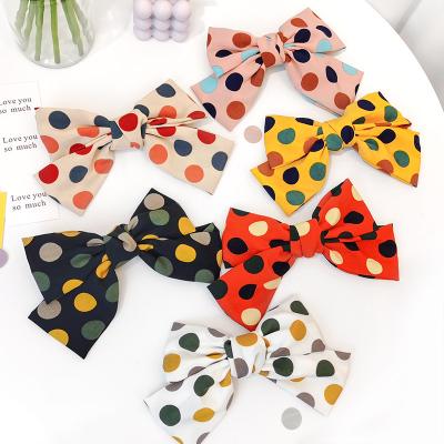 China fashion & luxury fashion & Luxury Princess Girls Bow Dot Hairpins Fashion Accessories Kids Cloth Bowknot Hair Clips for sale