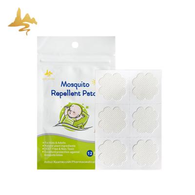 China 12Patches Disposable Natural Herbal Nonwoven Fabric Mosquito Repellent Patch For Kids for sale