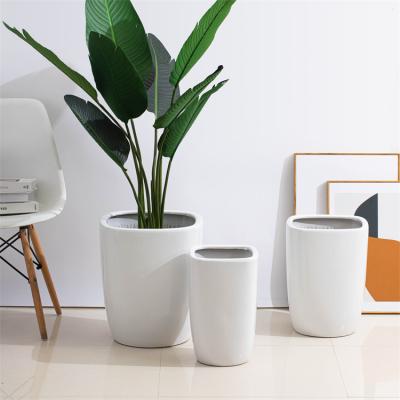 China China Factory Manufacturers Cheap Modern Indoor Decorative Ceramic Home Office Decor White Square Large Pots With Logo for sale