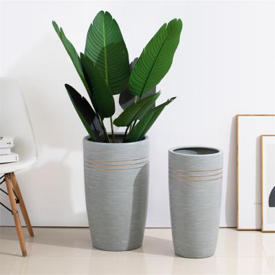 China Modern Garden Suppliers Around Shape Large Floor Flower Pot Modern Nordic Ceramic Planter For Indoor Outdoor for sale