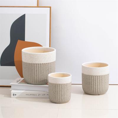 China Modern popular modern ware spot ceramic cactus pot sets mini planters color bonsai plant pot for sale