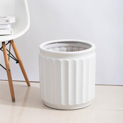 China Factory Modern Nordic High Quality White Ceramic Pots Macetas Suppliers Outdoor Garden Planting Pot For Balcony for sale