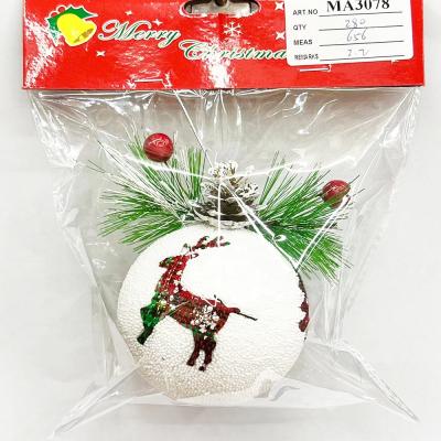 China 2022 Wholesale Christmas Tree Decoration Christmas Baubles Tree Balls MA3078 Reindeer Pinecone and Tree Ornaments Ball for sale