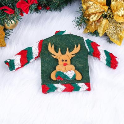 China 4: 2021wholesale Santa Claus Wine Bottle Cover Christmas Home Beer Bottle Cover Promotional Knitting Decoration Knitted Cover for sale