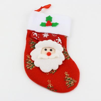 China Santa Claus High Quality Low Price Mini Snowman Pattern Christmas Socks Red Christmas Decoration Socks Decoration Christmas Socks for sale