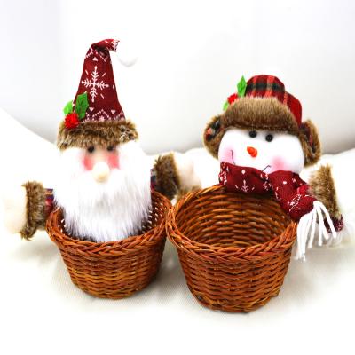 China Indoor Cute Christmas Ornaments Christmas Candy Storage Basket Indoor Decorative Christmas Candy Basket for sale