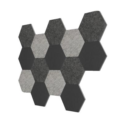 China Highly Effective Sound Absorption Felt Decorative Hexagon Polyester Wall Soundproof Acoustic Panels Hexagon Acoustic Panels for sale