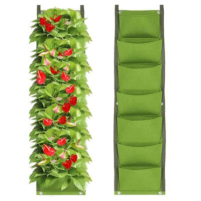 China Planting Flowers 7 Vertical Garden Home Yard Balcony Pockets Decoration Wall Hanging Planters Grow Bags for sale