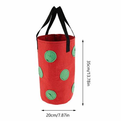 China Planting Strawberry Aeration Cloth Durable Planting Bags Planter Upside Down Potato Strawberry Grow Bags for sale