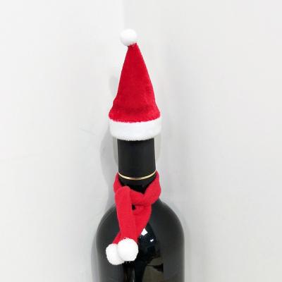 China Festival Home Decoration Cute Santa Hat Christmas Wine Bottle Mini Christmas Hats for sale