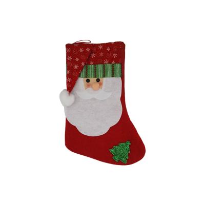 China 2021 Festival Decoration Polyester Cute Christmas Home Gift Custom Cute Luxury Socks Santa Stocking Hanging Decoration for sale