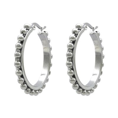 China New Design Product TRENDY Stainless Steel Pearl Circle Earring Women Jewelry for sale