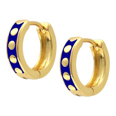 China 2022 Hot Selling Trendy Women's Trendy Real Earrings 14K Gold Plated Lightweight Thick Gold Circle Huggies Earrings E8141 for sale