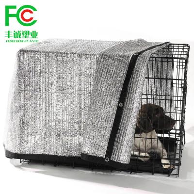 China Greenhouse Cover Shade Aluminum Fabric Knitted Ribbon Shade Net For Dogs And Car Parking 2*4m for sale