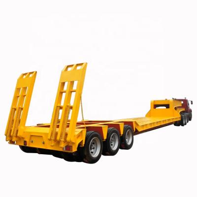 China Truck Trailer 3 Axles Low Loader Low Bed Semi Trailer Heavy Duty Lowboy Trailer Semi Trailer for sale