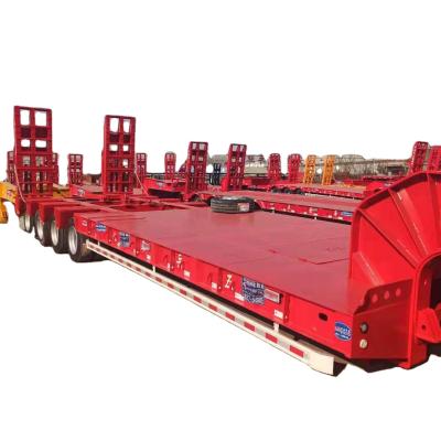 China Truck Trailer 2 Axles Lowbed Semi Trailer Low Dresser Loader Trailer Semi Trailer for sale