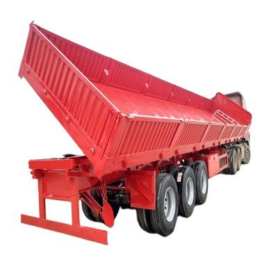 China Truck Trailer 3 Axles 60 Ton Side Dumper Trailer Self Dumping Self Dumping Semi Trailer for sale