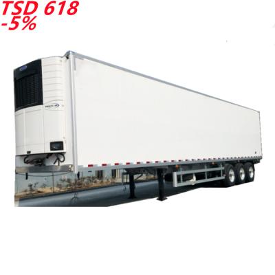 China Truck Trailer DST 40ft Freezer Truck Beef Sheep Transport Trailer Cold Chain Transport Trailer for sale