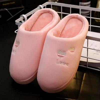 China Women Plush Autumn And Winter Cartoon Print Breathable Warm And Comfortable Slippers for sale