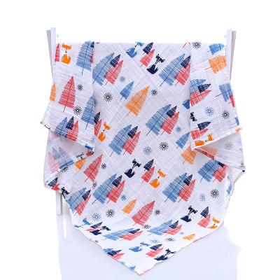 China 40*40 Double Gauze Organic Muslin Bamboo Cotton Baby Wrap Covering for sale