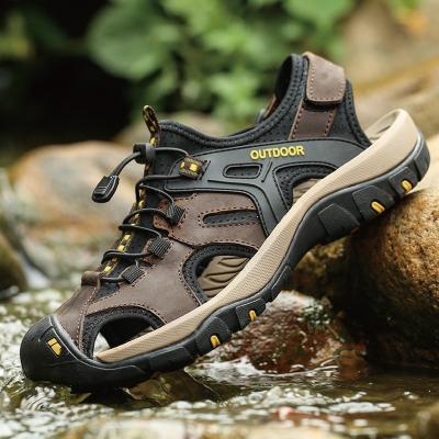 China 2022 New Fashion Design Outdoor Men's Sport Anti-slippery Sandals Leather Upper Material Beach Sandals For Men for sale