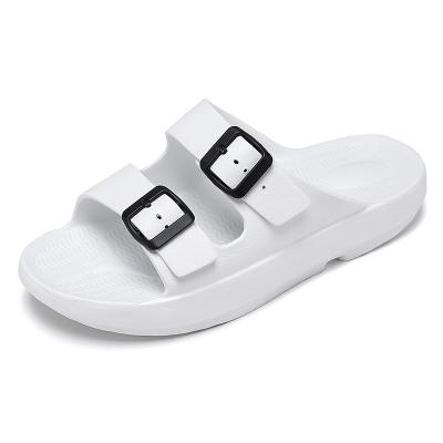 China Wholesale Fashion Trend Factory Summer Shoes Man Sandals Beach Matte Black Buckle Adjust Double Strap Slipper Women Sandals Casual Slipper for sale