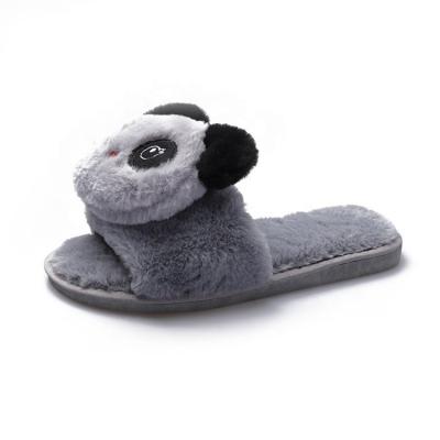 China Fashion Trend Cartoon Slides Panda Women Slippers Slip On Indoor Home Cute Shoes Plush Warm Slippers Wholesale for sale