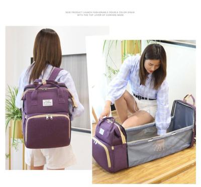 China Water Resistant Baby Bag Diaper Bags Backpack Portable Multifunctional Travel Package Mummy Bag Expandable Crib Crib For Mom for sale