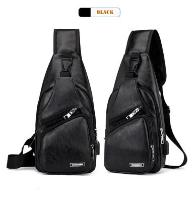 China Wholesale Multifunctional PU Leather Cross - Body Sling Backpack USB Sling Bag 2021 Travel Increasing Chest Bag Fanny Pack For Women Men for sale