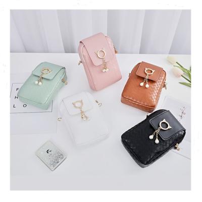 China New Design High Quality Women's Luxury Shoulder Cross - Body Bag Mini Leather Cell Phone Bag Messenger Bag for sale