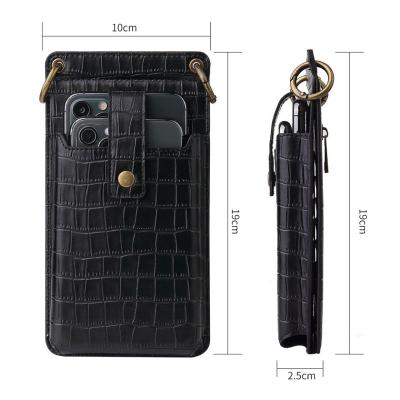 China High Quality Phone Bag For Girls Shape Crocodile Leather Cell Embossed Cross - Body Phone Bag Wallet Card Mobile Phone Filter Frames for sale