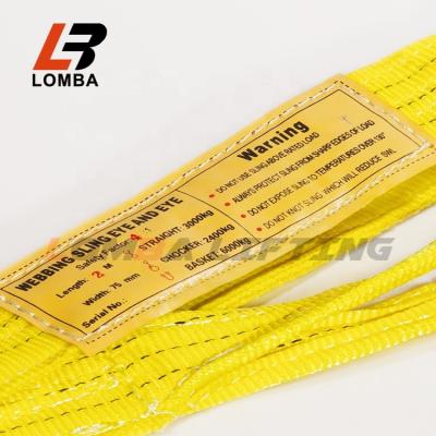 China Lifting machine 2 ply polyester edge softner sling eye flat webbing lifting sling for sale