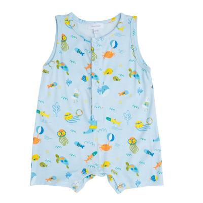 China Comfortable Breathble Summer Boys Girls Clothes Bamboo Squishy Baby And Toddlers Tank Romper Tank Sleeveless Short Romper for sale