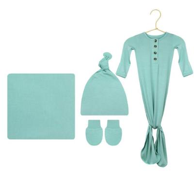 China Breathble Comfy High Quality Bamboo Newborn Baby Wraps Custom Mermaid Tied Pajamas Button Tank Top Dress for sale