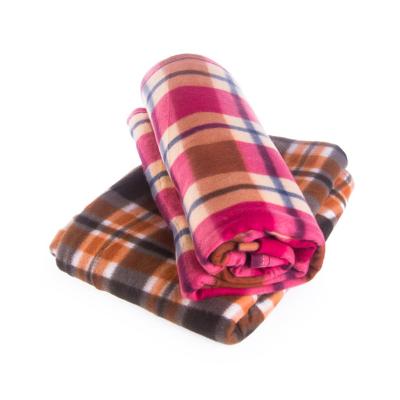 China 100% Polyester Anti-pilling Fleece Blankets Super Soft Flannel Plaid Blanket for sale