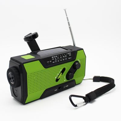 China New PORTABLE solar crank weather radio with flashlight and LED lamp and SOS alarm for emergency for sale