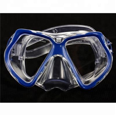 China Tempered Glass Inflatable Scuba Diving Goggles With Rubber Elastic Belt for sale