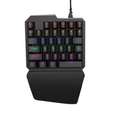 China X902 RS One-hand Keyboard 7 Color LED Plug and Play Mechanical Keyboard for Backlight USB Gaming Keyboard for sale