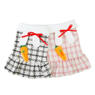 China Sustainable Autumn Winter Cotton Plaid Dog Dress Luxury Pet Clothes Pet Shop Supplier Dog Dress for sale