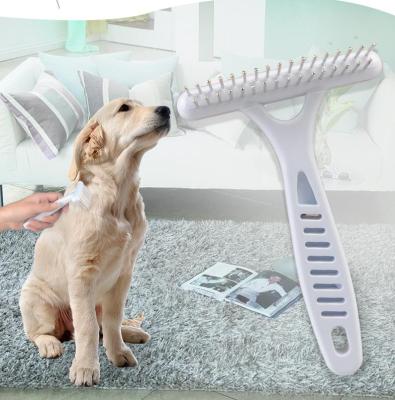 China Viable Pet Supplies Stainless Steel Massage Comb Pet Grooming Brush Pet Grooming Comb Deshedding Brush for sale