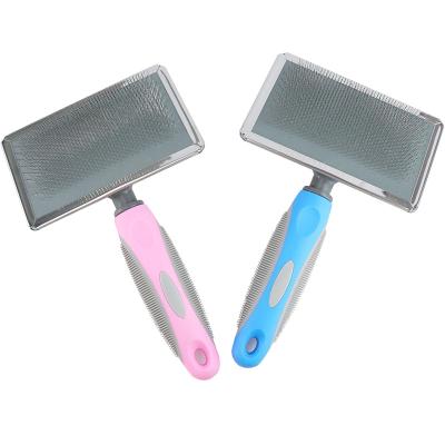 China Sustainable Pet Grooming Comb Dog Brush Self Cleaning Dog Cat Brush Remove Dog Hair Pet Comb for sale