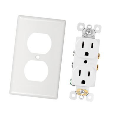 China Easy Installation R15 American Us Standard Duplex Double Duplex Electrical Outlet Utility Plug Receptacle for sale