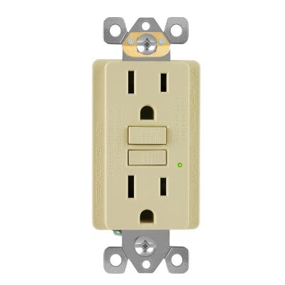 China American GF 15a 125v Self Test Self Testing Gfci Outlet Cover Duplex For Home Fridge And Washing Machine for sale