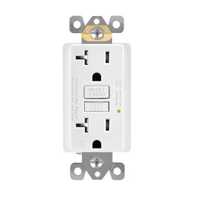 China GW 20A 125V Self-Test Duplex USA American Wall Mount White Gfci GFCI End-of-Life Monitoring Function for sale