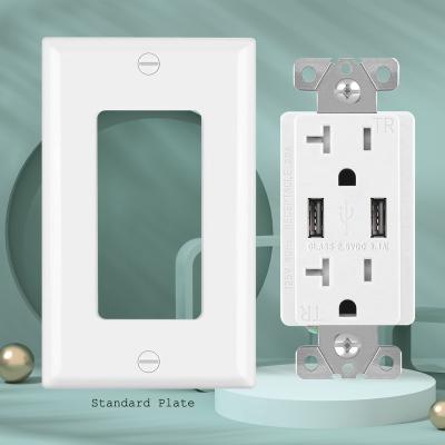 China Wholesale American Easy Installation FTR20-3100 Usb Wall Outlet Receptacle With USB High Speed ​​Fast Charging Wall Outlet for sale