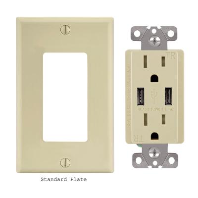 China Easy Installation FTR15-3100 Fahint Duplex 5v Usb Charger American Standard Receptacle With Usb for sale