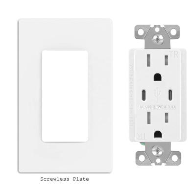 China Higher Type C Charger Easy Installation FTR15DC 3.6a American Standard Faster Double Speed ​​Usb Wall Outlet for sale