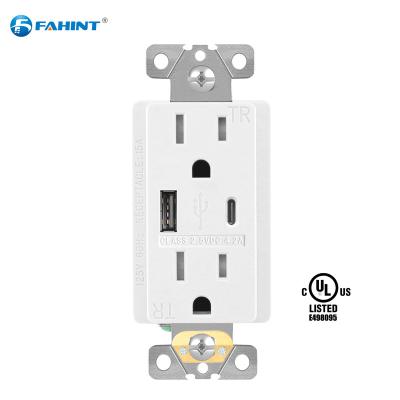 China Easy Installation American Standard FTR15C 4.2a Dual TR Receptacle With High Amperage Wall Outlet With Usb for sale